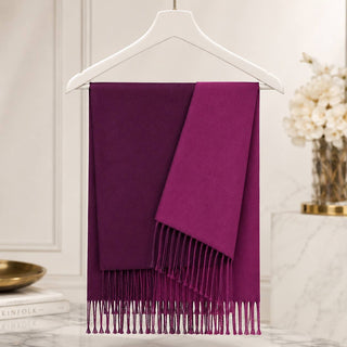 Designer House Reversible Two-Tone Fringe Shawl