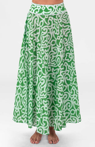 Gretchen Scott Sexy Summer Swirl Maxi Skirt | Colorful Resort Wear Skirt with Pockets