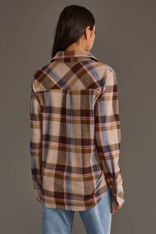 Brown, Blue & Pink Plaid Button-Up | Panache