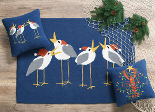 Peking Handicraft - Caroling Seagulls Hook Pillow - Kate Nelligan