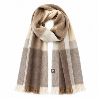 Shupaca Alpaca-Blend Plaid Scarf – Salt Flat