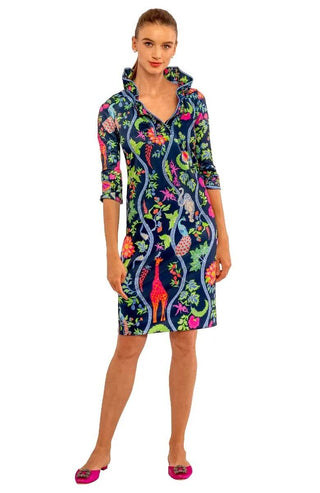Gretchen Scott LLC - Ruffneck Dress - Jungle Symphony