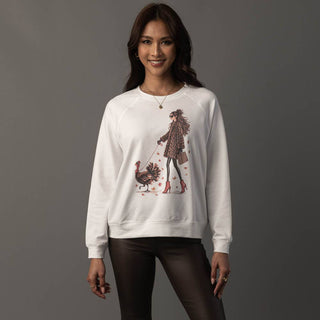 Girl Walking a Turkey Graphic Sweatshirt | Panache
