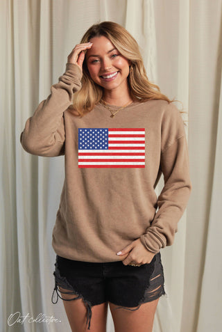 OAT COLLECTIVE - USA FLAG Mineral Graphic Sweatshirt