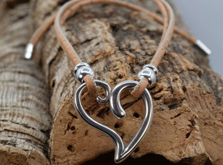 Cork Tree Designs - Heart Pendant on Cork Necklace