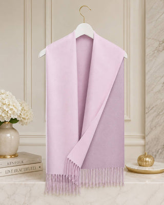 Designer House Reversible Two-Tone Fringe Shawl