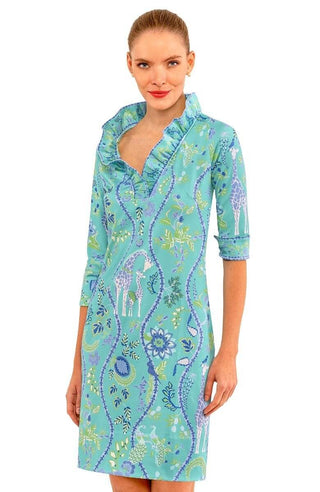 Gretchen Scott LLC - Ruffneck Dress - Jungle Symphony