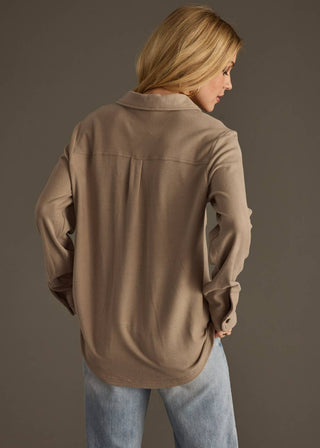 Taupe Super-Soft Button-Up Shirt | Panache
