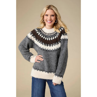 Coco + Carmen Perissa Fair Isle Mock Neck Sweater