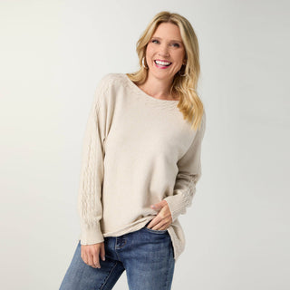 Coco + Carmen Heavenly-Luxe Cable Knit Dolman Sweater