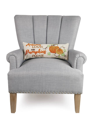 Peking Handicraft - Pumpkins Embroidered Pillow - Perfect for Fall décor