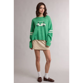 Wishlist Apparel - GOLF CART SPORTS GRAPHIC COZY SWEATER / WL26-13643