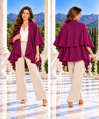 Designer House Open Front Waterfall Cardigan Cape