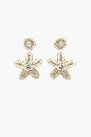 Beaded Handmade Pearl Starfish Earrings – Coastal Statement Earrings