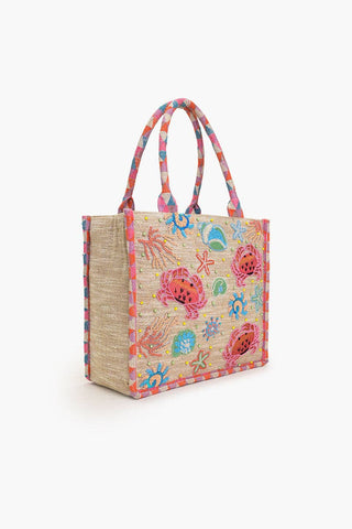 America & Beyond - Crab Shell Embelished Tote