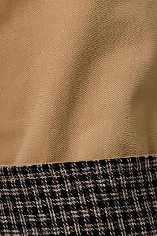 Tan & Black Contrast-Collar Trench Coat | Sunday Edition