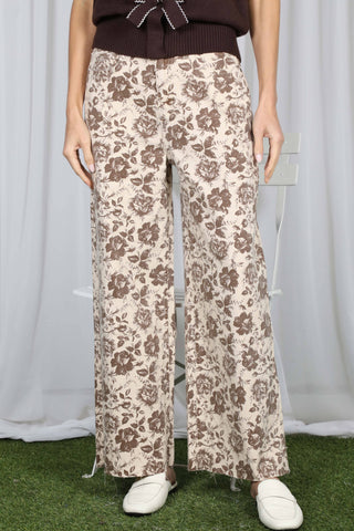 Vine & Love Floral Cropped High-Rise Stretch Jeans | VP83370