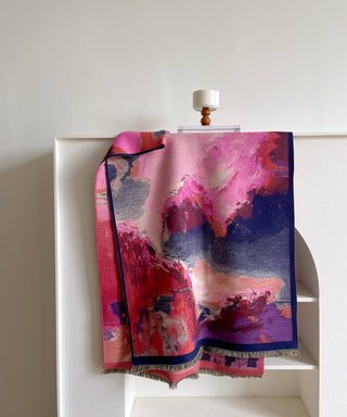 Winding River Purple & Blue Abstract Reversible Wrap