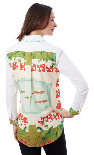 Dizzy-Lizzie Chesapeake Hi-Lo Tunic Swimmers Print | Coastal Women's Boutique Top