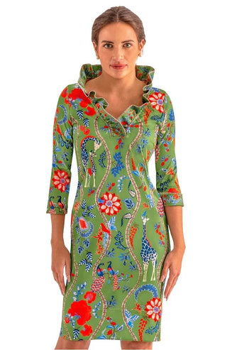 Gretchen Scott LLC - Ruffneck Dress - Jungle Symphony