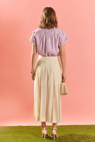 English Factory Linen Ruffle Shirt | Women’s Lightweight Summer Blouse