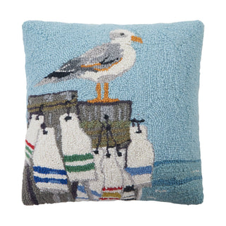 Peking Handicraft - Seagull On Pier w/Buoys Hook Pillow - Susan Winget