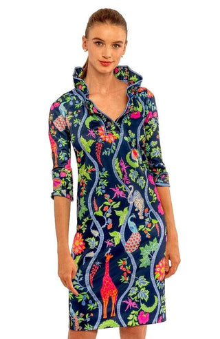 Gretchen Scott LLC - Ruffneck Dress - Jungle Symphony