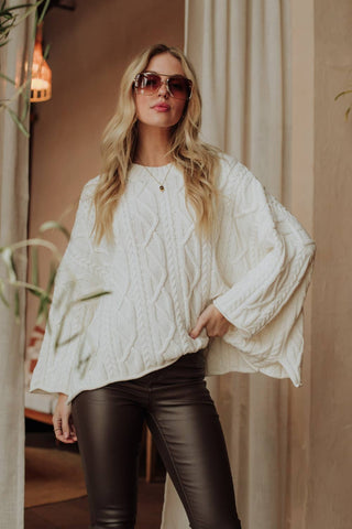 Panache Ivory Cable Knit Sweater