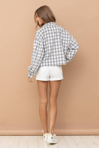 Blue B - 31857J - Yarn Dyed Brushed Crop Pocket Front Shirt Jacket