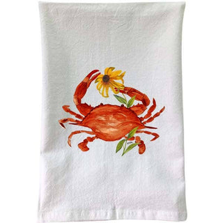 B McVan Designs - Steamed Crab Black-Eyed Susan Flour Sack Towel