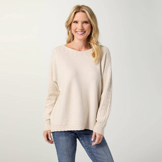 Coco + Carmen Heavenly-Luxe Cable Knit Dolman Sweater