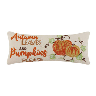Peking Handicraft - Pumpkins Embroidered Pillow - Perfect for Fall décor