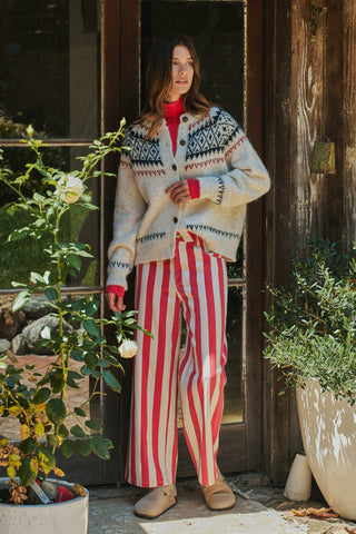 Urban Daizy - Fair Isle Nordic Toggle Knit Cardigan