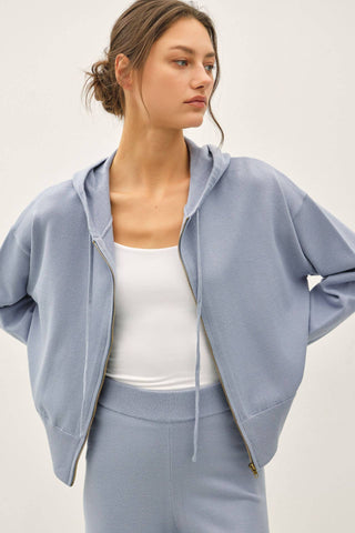 Be Cool - ULTRA COMFY RIBBED KNIT HOODIE JACKET