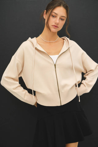 Be Cool - ULTRA COMFY RIBBED KNIT HOODIE JACKET