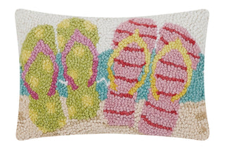 Peking Handicraft - Flip Flops On Beach Hook Pillow