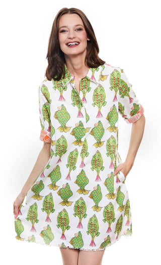 Dizzy Lizzy Chatham Fishes Print Dress | Coastal Women's Resort Dres