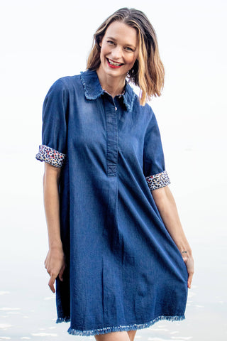 Dizzy Lizzie Chatham Dress in Lightweight Denim | Women's Boutique Denim Dress