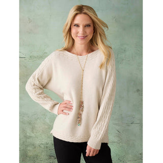 Coco + Carmen Heavenly-Luxe Cable Knit Dolman Sweater