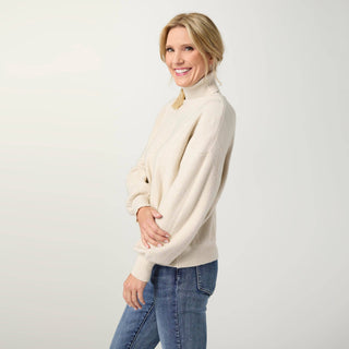 Coco + Carmen Heavenly-Luxe Textured Turtleneck Sweater