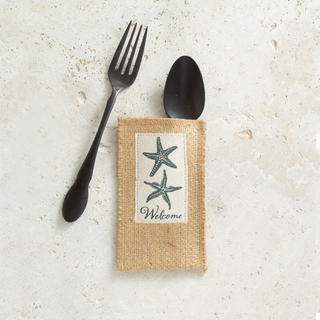 Starfish Coastal Jute Silverware Holders – Set of 8 | Cutlery Couture