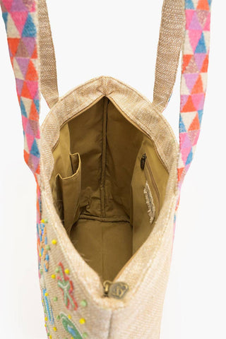 America Beyond Coral Reef Fish Beaded Shoulder Bag | Embellished Coastal Handbag & Beyond - Crab Shell Embelished Boat Tote