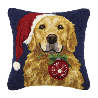 Default Title Peking Handicraft - Retriever Dog With Ornament Hook Pillow - Christmas