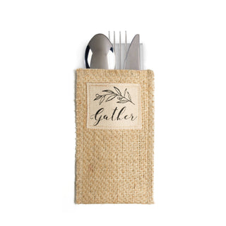 Gather Black & Cream Jute Silverware Holders – Set of 8