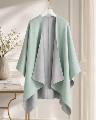 Designer House Reversible Two-Tone Fringe Shawl