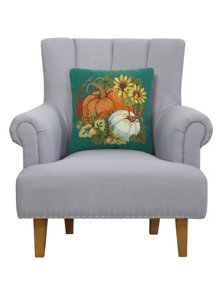 Peking Handicraft - Orange & White Pumpkin Hook Pillow - Susan Winget