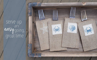 Blue Crab Coastal Silverware Holders – Set of 8 | Cutlery Couture
