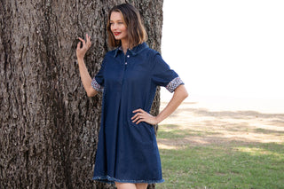 Dizzy Lizzie Chatham Dress in Lightweight Denim | Women's Boutique Denim Dress