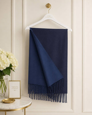 Designer House Reversible Two-Tone Fringe Shawl