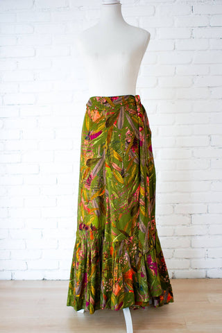 Winton and Waits - Featherington 3-Way Wrap Skirt- Green